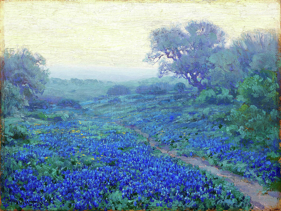 Julian Onderdonk Painting - Bluebonnets at Sunrise, 1917 #1 by Julian Onderdonk