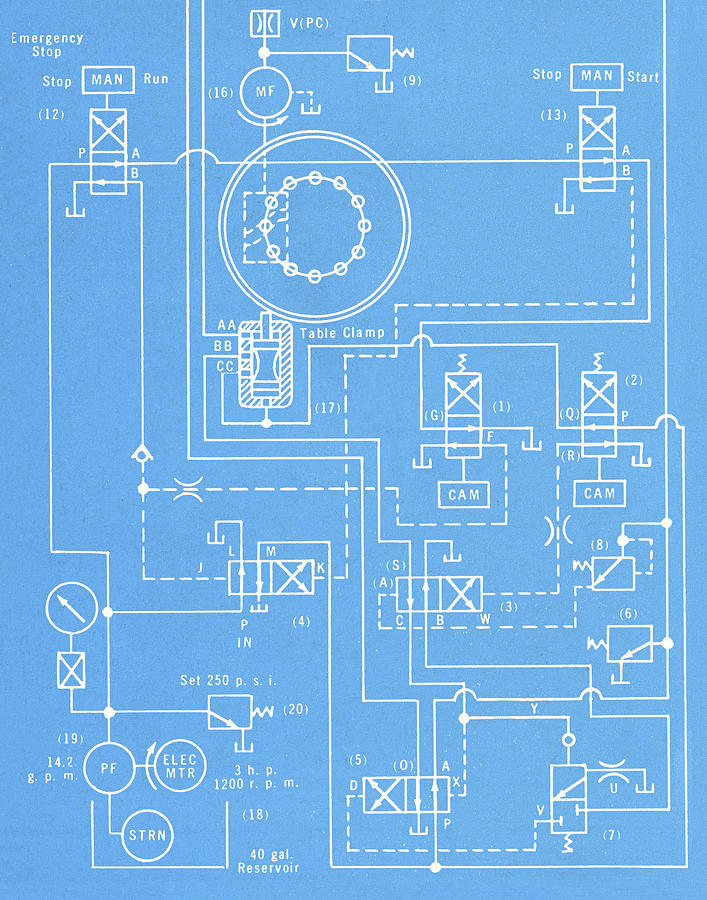 Vintage Drawing - Blueprint #1 by CSA Images