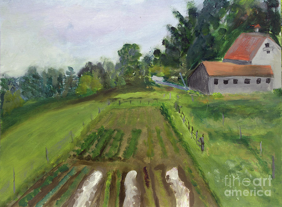 Bluff Farm in Newport #1 Painting by Donna Walsh