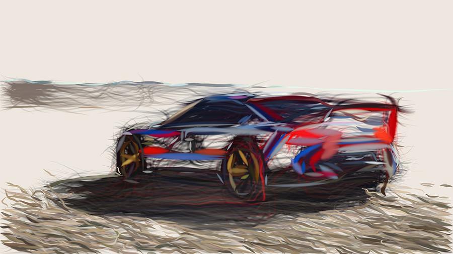 Bmw 3 0 Csl Hommage R Drawing Digital Art By Carstoon Concept