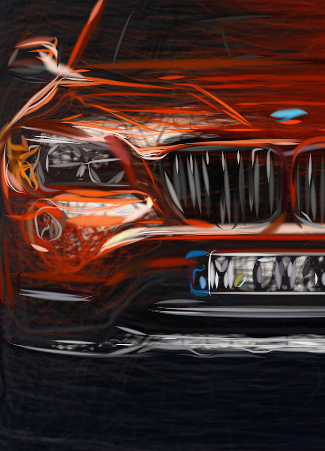 Bmw X1 Drawing Digital Art by CarsToon Concept - Fine Art America