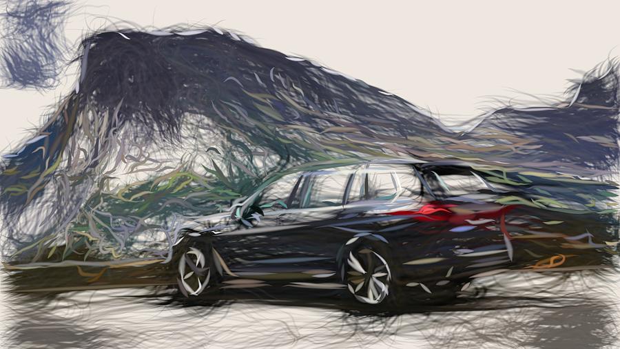 BMW X7 Drawing #2 Digital Art by CarsToon Concept