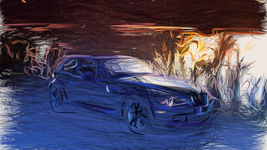 BMW Z3 Coupe Draw #1 Digital Art by CarsToon Concept
