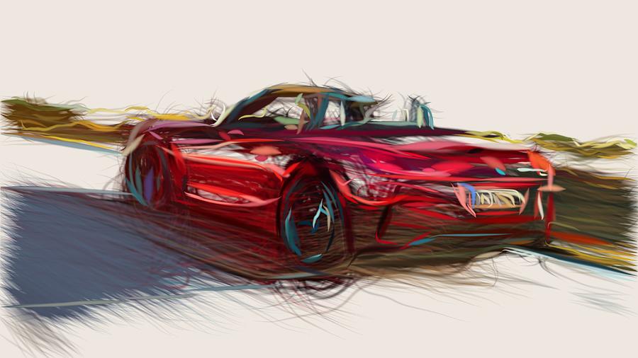 BMW Z4 M40i Drawing #2 Digital Art by CarsToon Concept