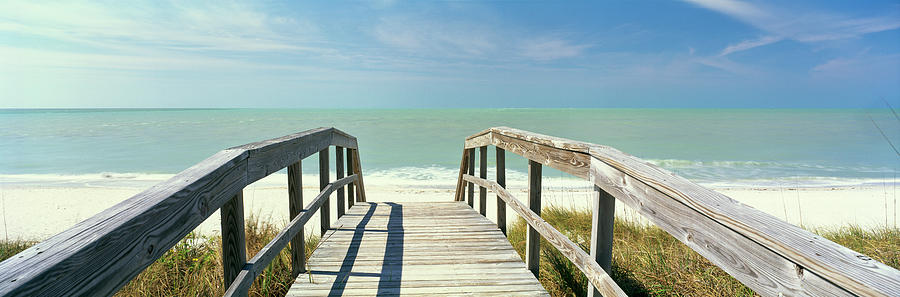 Architecture Photograph - Boardwalk On The Beach, Gasparilla #1 by Panoramic Images
