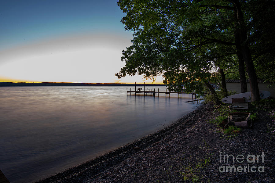 Boat Dock Sunset On Seneca Lake by Michael D Miller Boat Dock Sunset On Seneca Lake by Michael D Miller