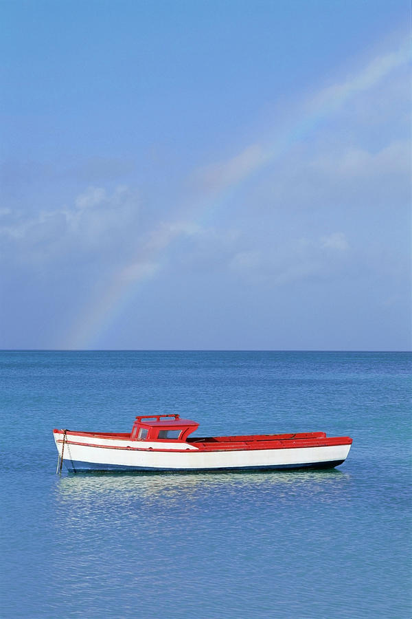 Boat In The Ocean, Antigua And Barbuda #1 Photograph by Dreampictures