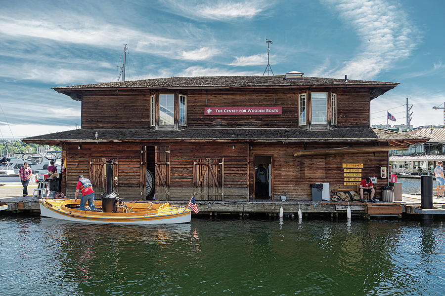 Boathouse at the Center for Wooden Boats #1 Photograph by Darryl Brooks