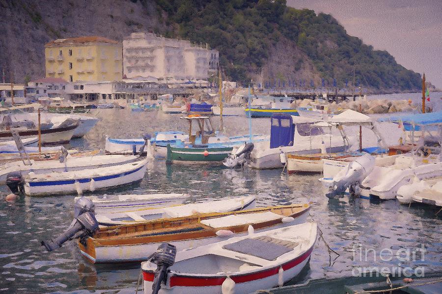 Boats In The Marina Grande - Sorrento Digital Art