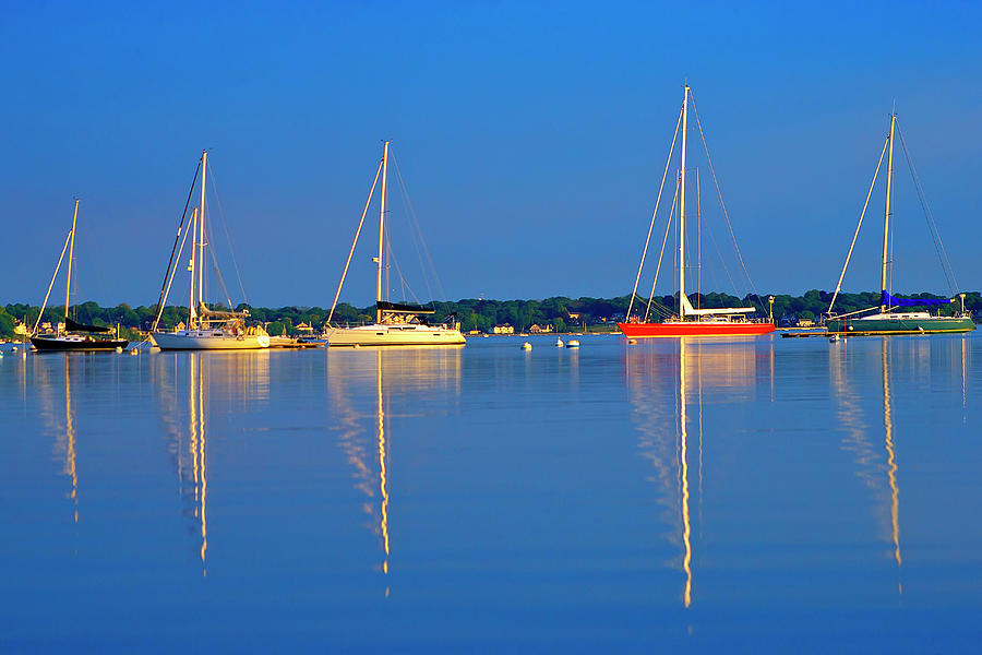 Boats, Narragansett Bay, Newport, Ri #1 Digital Art by Claudia Uripos