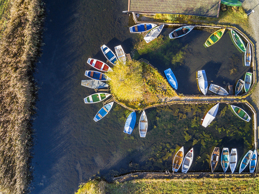 Boats On Lake Staffelsee, Blaues Land #1 Digital Art by Christian Back