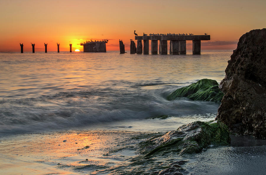 Boca Grande Old Fishing Pier Sunset Photograph by Ron Wiltse