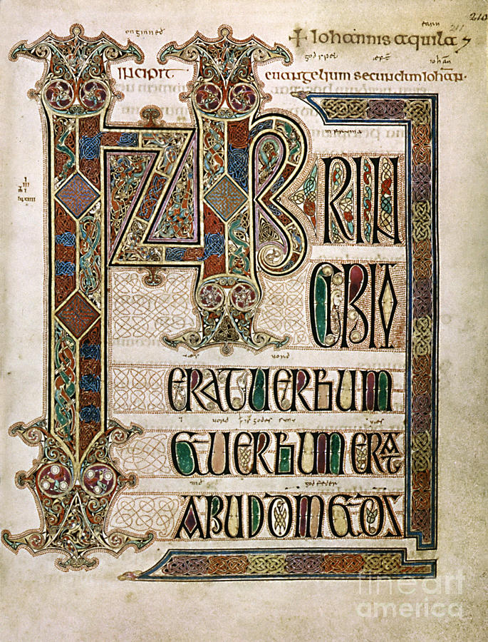 Book Of Lindisfarne #1 Painting by Granger Book Of Lindisfarne #1 Painting by Granger