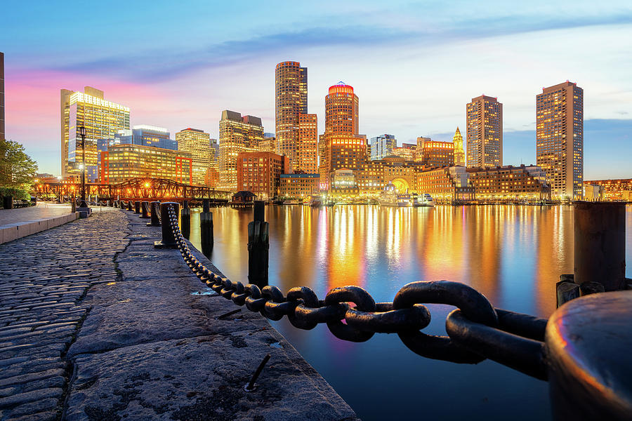 Boston harbor with cityscape and skyline #1 Photograph by Anek Suwannaphoom