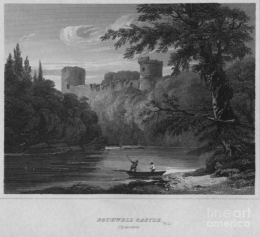 Bothwell Castle, Clydesdale, 1814 #1 Drawing by Print Collector