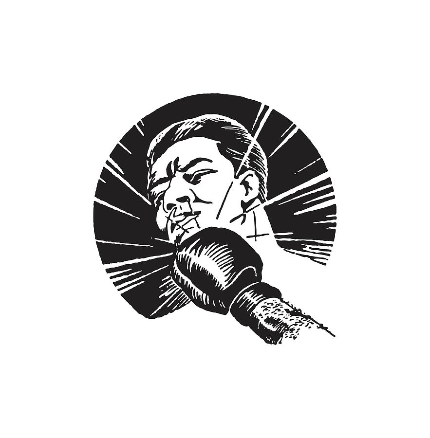 Boxer Getting Punched in Face Drawing by CSA Images Fine Art America