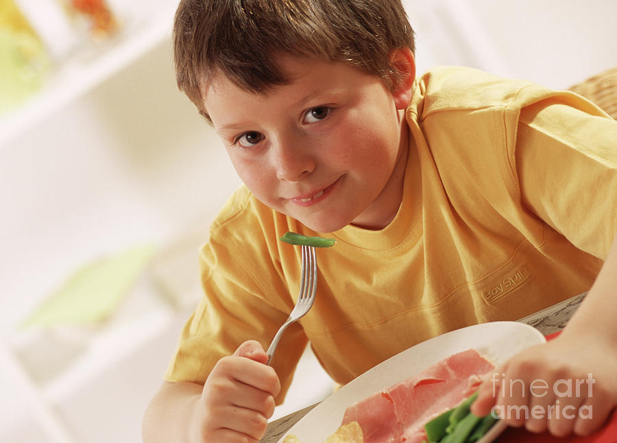 Boy Eating Healthy Meal #1 Photograph by Lea Paterson/science Photo Library