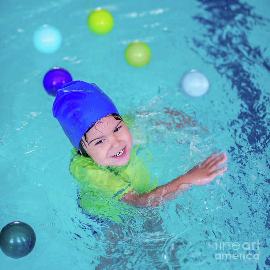 Sports Photograph - Boy In Swimming Pool #1 by Microgen Images/science Photo Library
