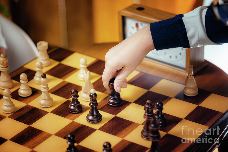 Boys Playing Chess #1 Photograph by Microgen Images/science Photo Library