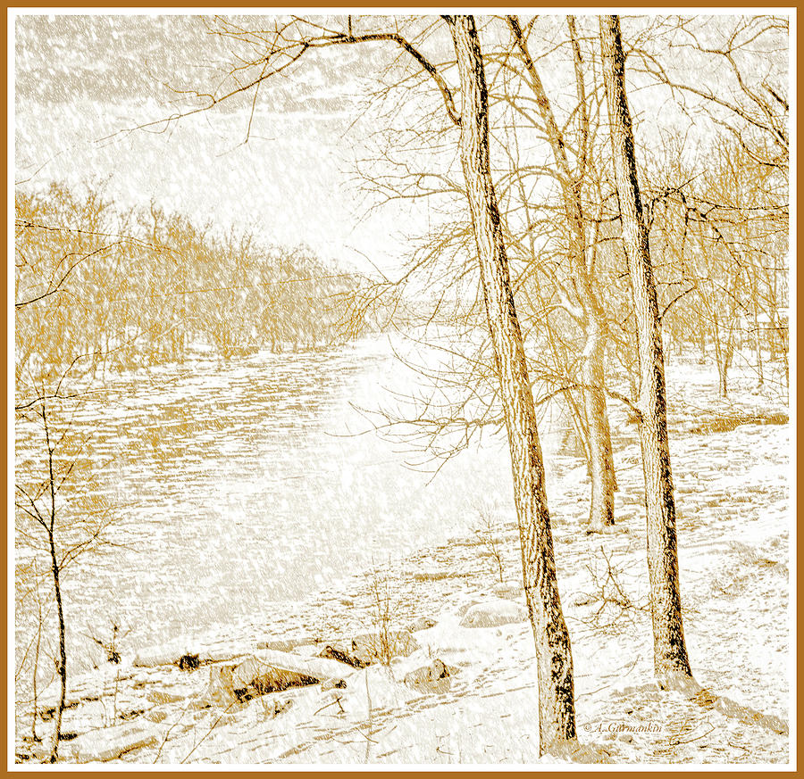 Branywine Creek in Winter, Wilmington, Delaware, 1902 Vintage Ph #1 Photograph by A Macarthur Gurmankin