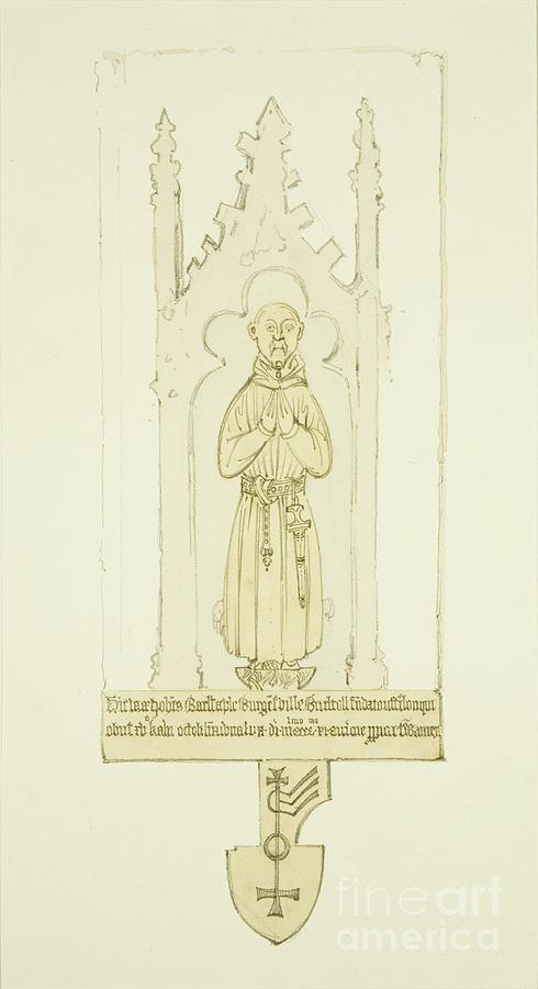 Merchant Painting - Brass Effigy Of John Barstaple And His Wife In The Chapel Of Alderman Stephens Almshouses, Old Market by Hugh Oneill