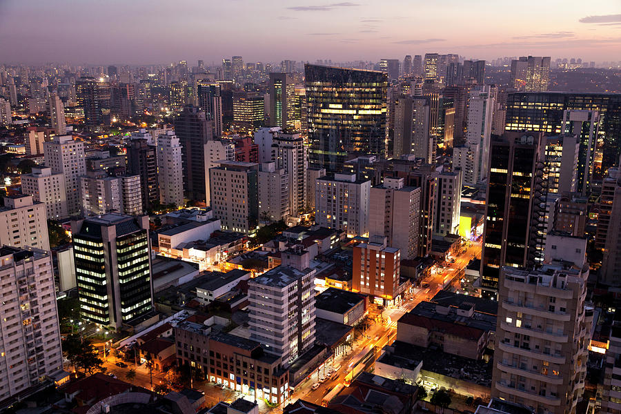 Brazil - Sao Paulo City At Dusk #1 Photograph by Christopher Pillitz
