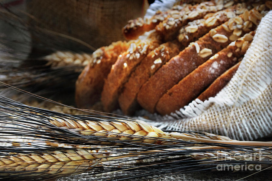 Bread and wheat ears #1 Photograph by Jelena Jovanovic