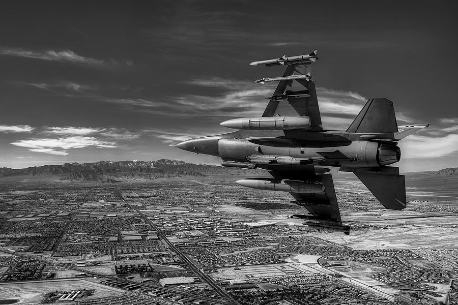 Jet Photograph - Breaking Right Over Las Vegas #1 by Mountain Dreams