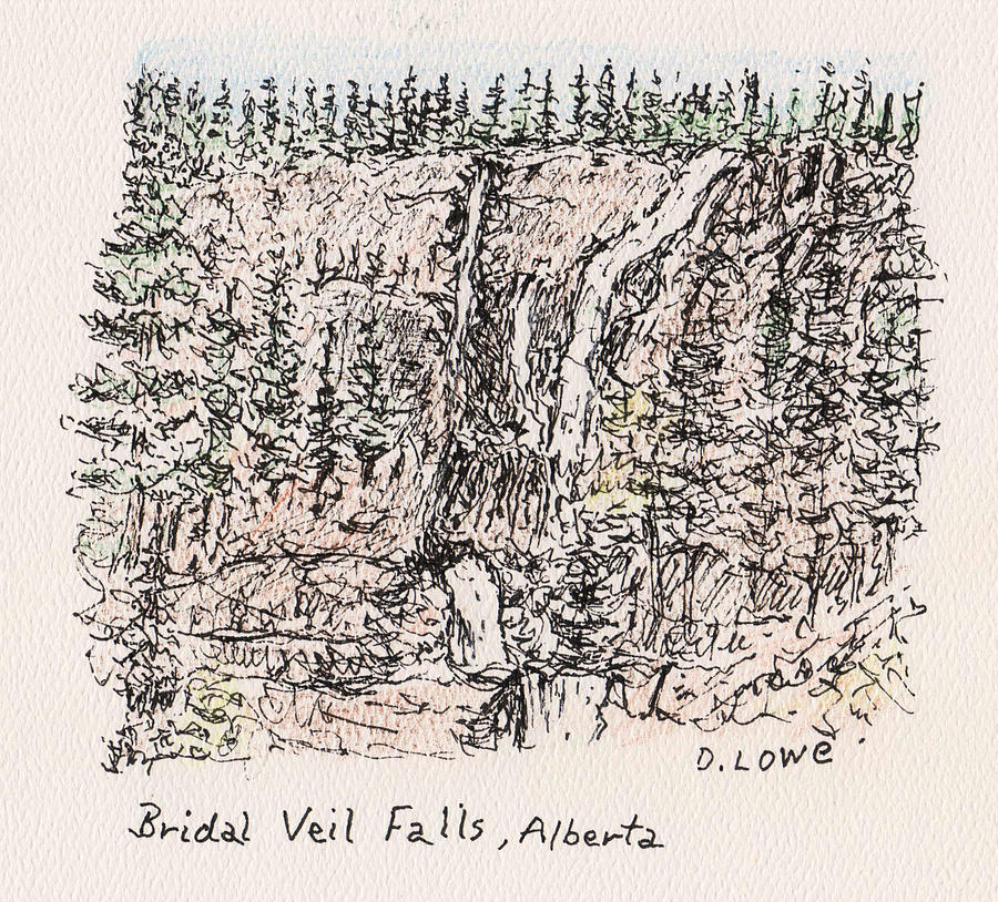 Bridal Veil Falls, Banff N. P., Alberta #1 Drawing by Danny Lowe