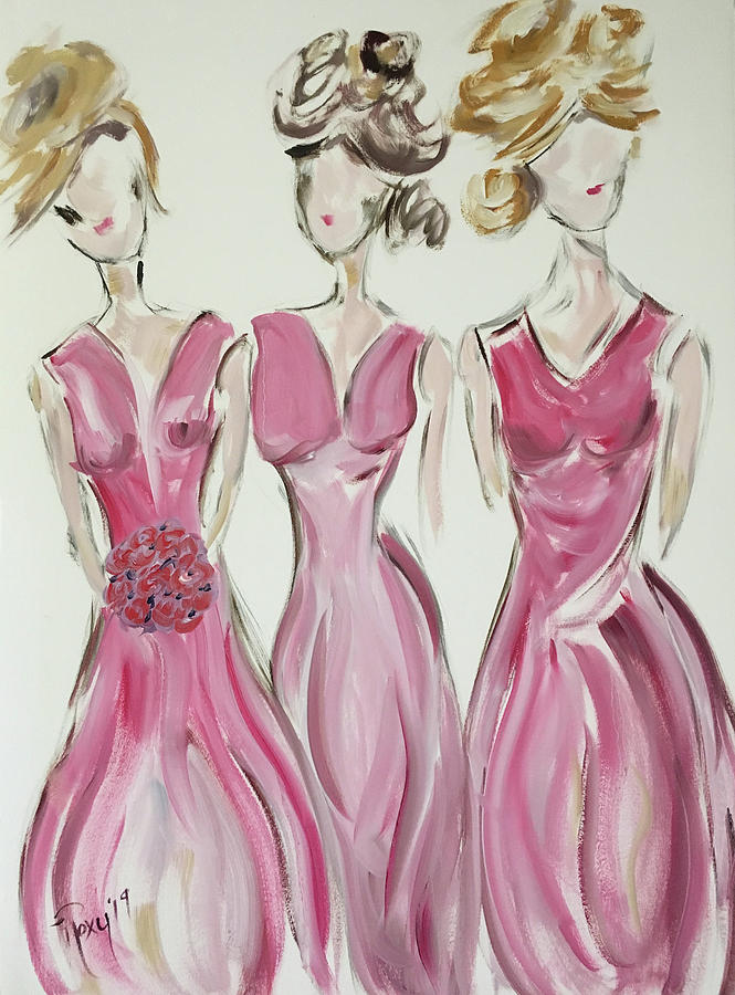 Bridesmaids #1 Painting by Roxy Rich