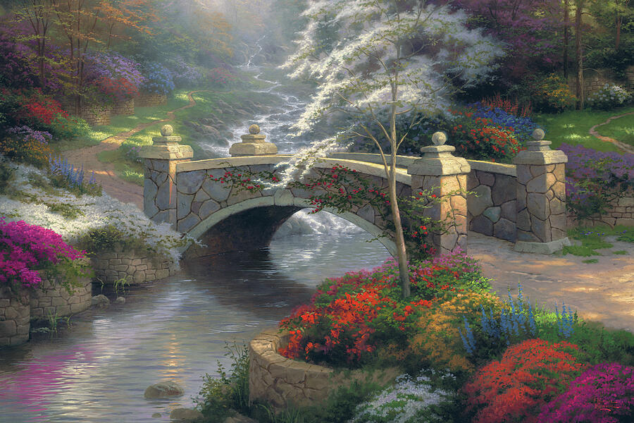 Bridge Of Hope #1 Painting by Thomas Kinkade Bridge Of Hope #1 Painting by Thomas Kinkade