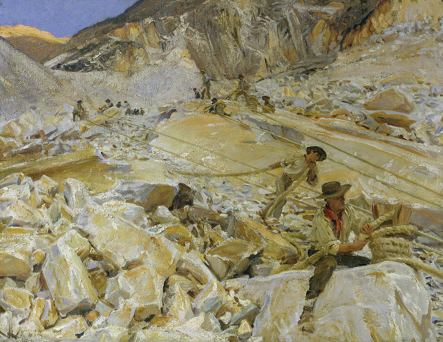 John Singer Sargent Painting - Bringing Down Marble from the Quarries to Carrara #1 by John Singer Sargent
