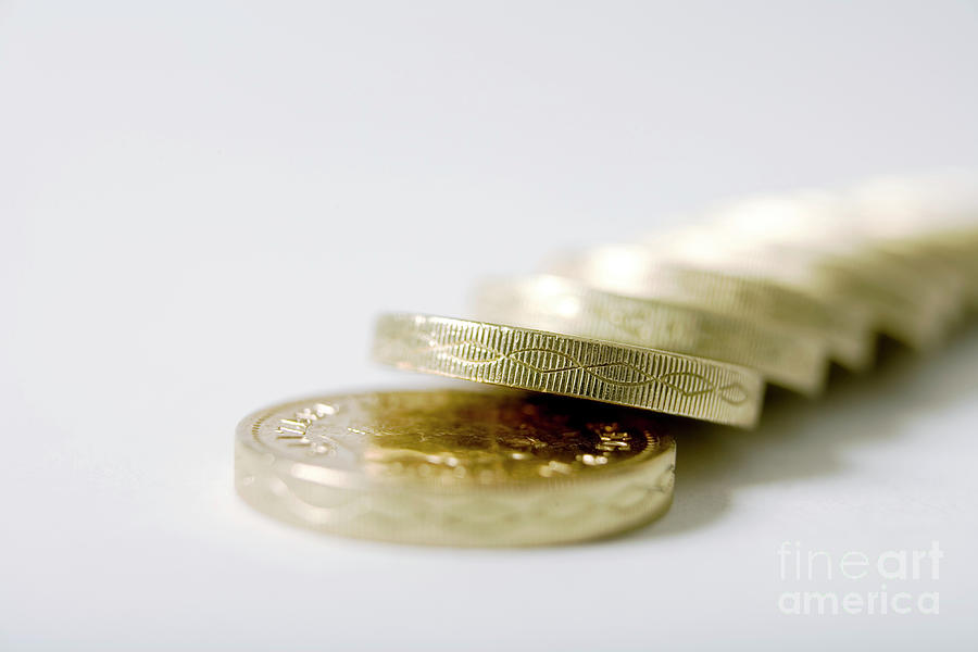 Coin Photograph - British Pound Coins #1 by Daniel Sambraus, Thomas Luddington/science Photo Library