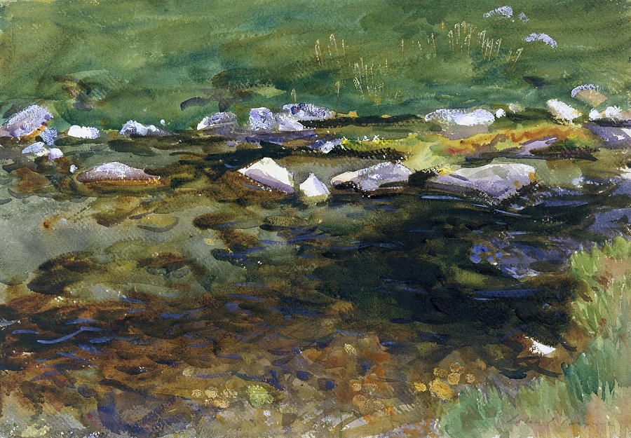 John Singer Sargent Painting - Brook and Meadow. #1 by John Singer Sargent