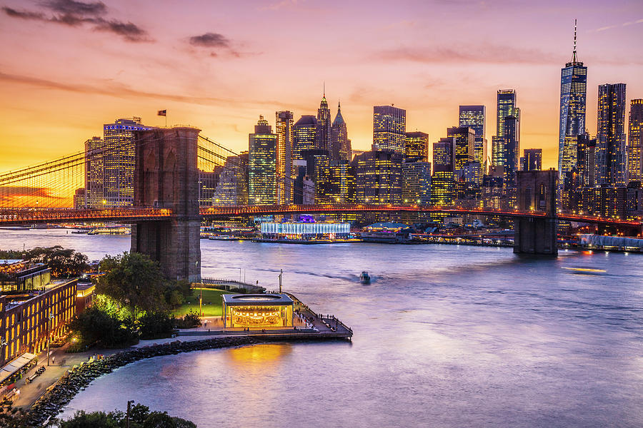 Brooklyn Bridge & Nyc Skyline #1 Digital Art by Antonino Bartuccio