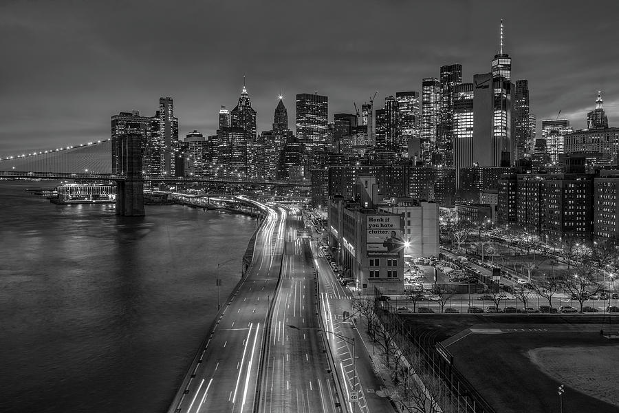 Brooklyn Bridge and Manhattan Skyline #1 Photograph by Susan Candelario