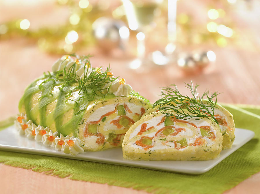 Buche D'omelette, Saumon Et Chevre Omelette,salmon And Goat's Cheese