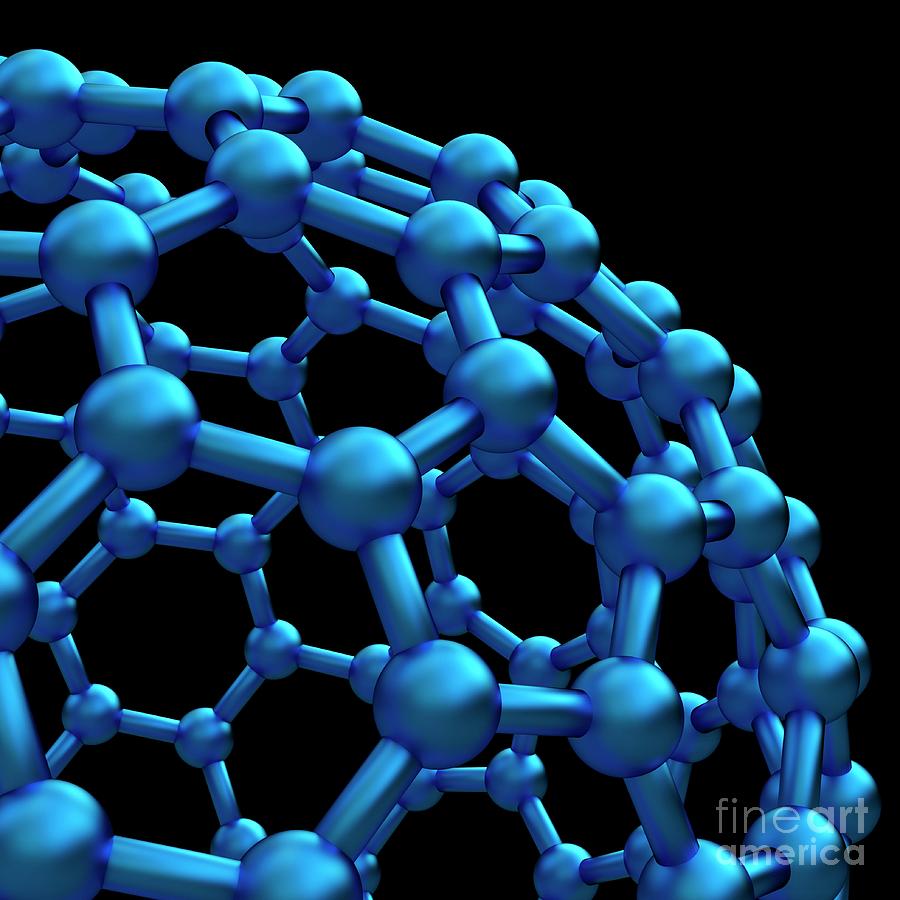 Buckyball Molecule C180 Detail #1 Photograph by Laguna Design/science Photo Library