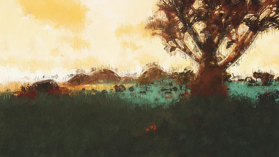 Bucolic Paradise - 49 #1 Painting by AM FineArtPrints