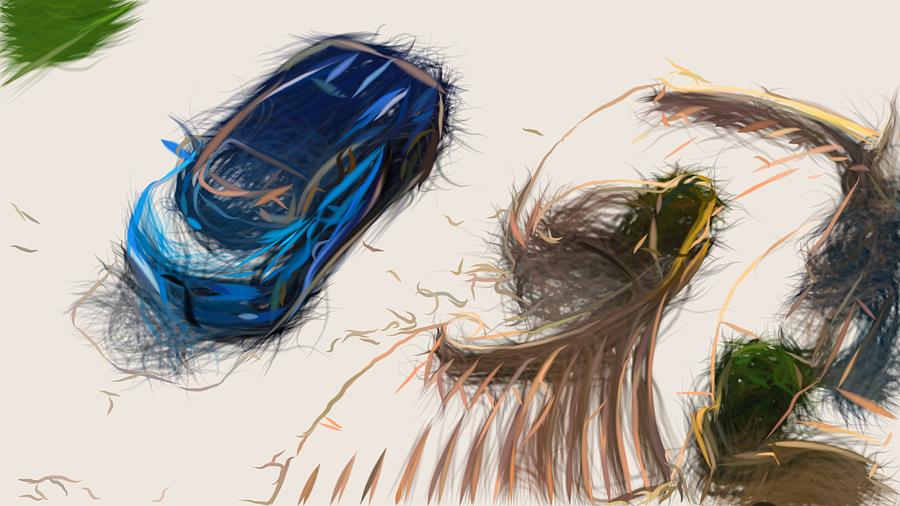 Bugatti Chiron Drawing #2 Digital Art by CarsToon Concept