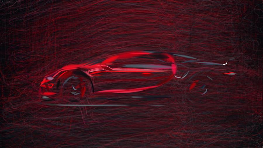 Bugatti Chiron Sport Drawing #2 Digital Art by CarsToon Concept