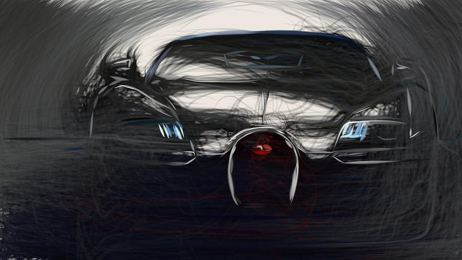 Bugatti Veyron Ettore Bugatti Drawing #2 Digital Art by CarsToon Concept