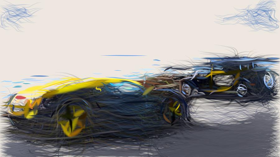 Bugatti Veyron Grand Sport Vitesse Drawing #2 Digital Art by CarsToon Concept