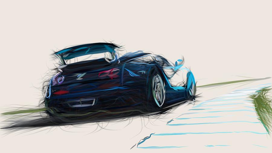 Bugatti Veyron Jean Pierre Wimille Draw #2 Digital Art by CarsToon Concept