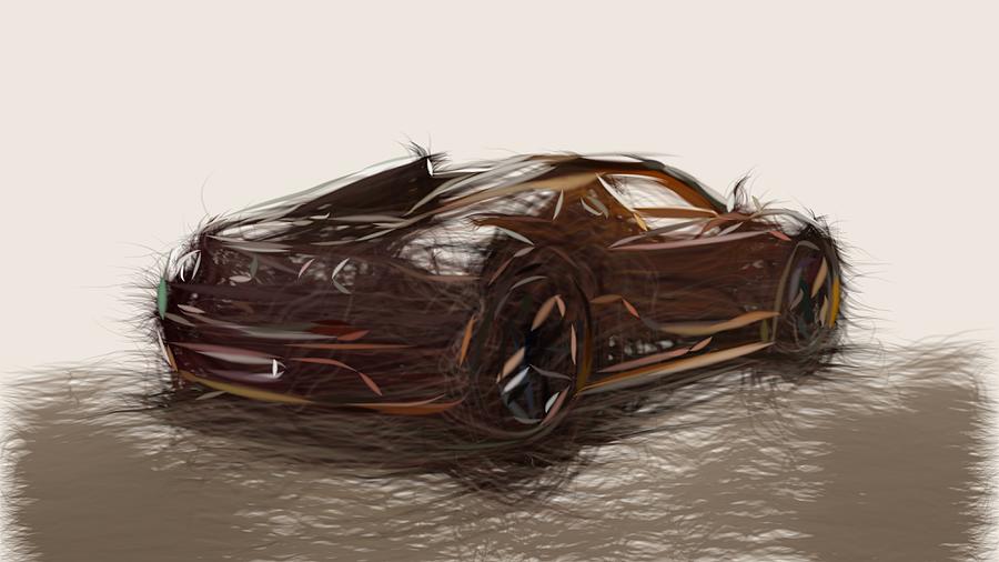 Bugatti Veyron Rembrandt Bugatti Drawing #2 Digital Art by CarsToon Concept
