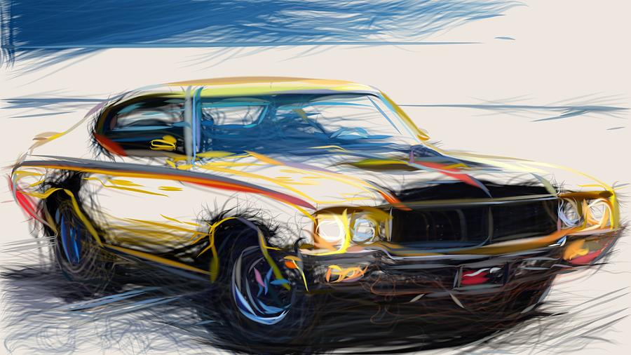 Buick GSX Draw #1 Digital Art by CarsToon Concept