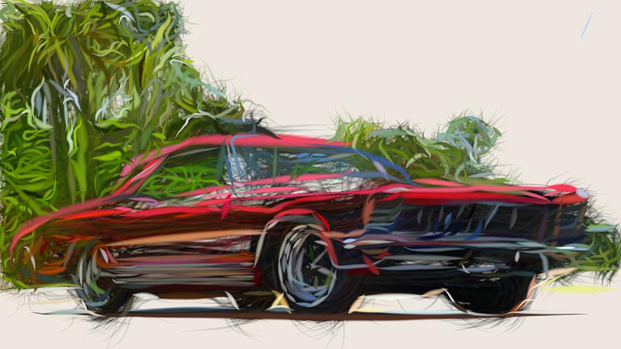 Buick Riviera GS Draw #1 Digital Art by CarsToon Concept