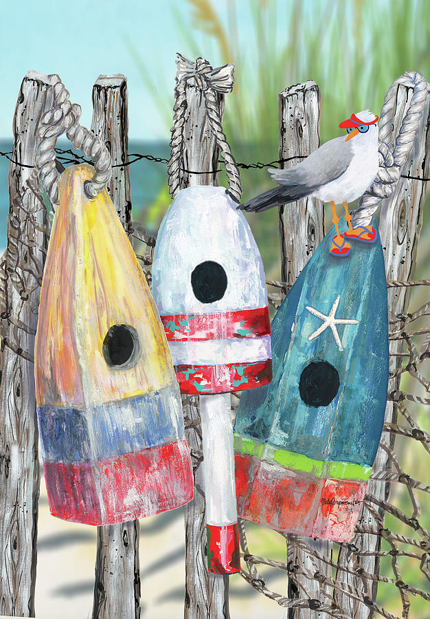 Buoy Birdhouse Painting by Cindy Fornataro - Fine Art America