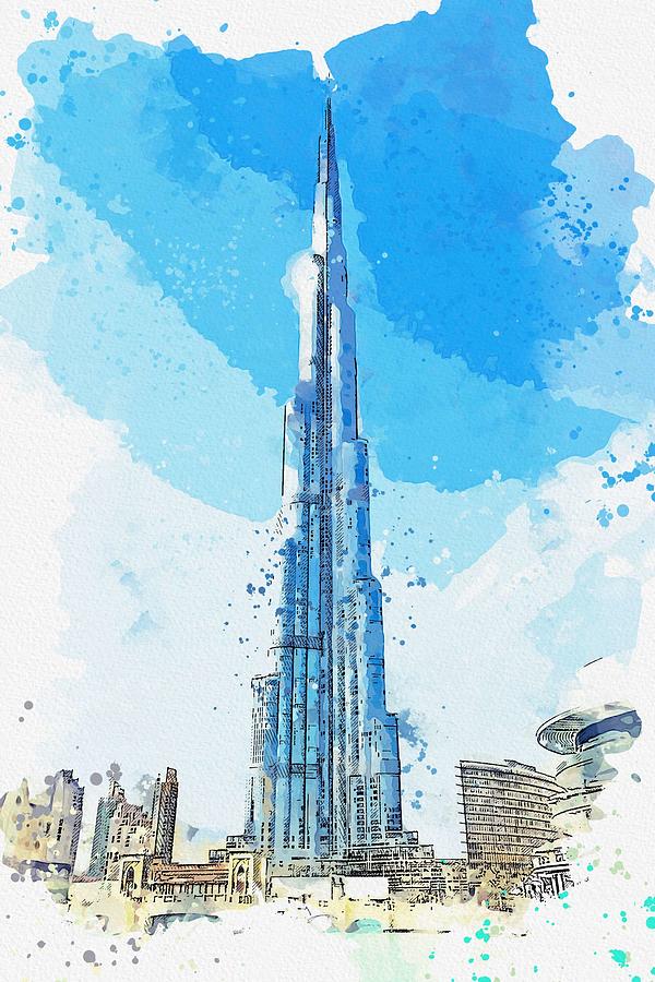 How To Draw Burj Khalifa Dubai Step by Step Drawing | 05 | Pencil Drawing -  YouTube