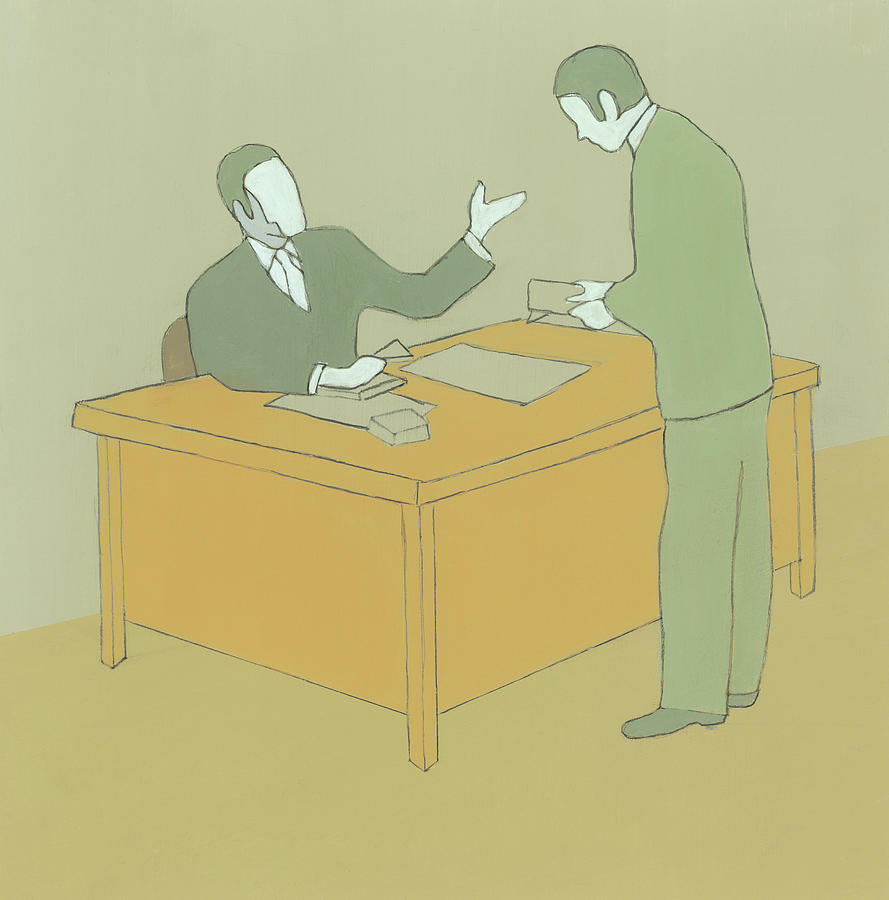 Vintage Drawing - Business Meeting #1 by CSA Images